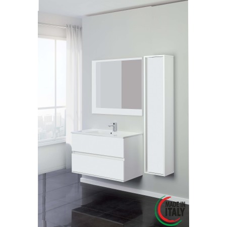 2 - COMP. BAGNO FABULA 90CM SOSP. 2 CASS. BCO LAC