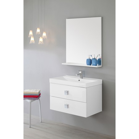 1 - Composizione bagno sospesa Bravo75 bianco laccato