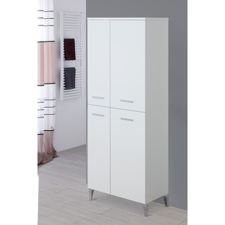 2 - Armadio o scarpiera Stella L60xH155 in nobilitato melaminico bianco lucido