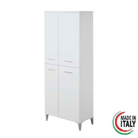 3 - Armadio o scarpiera Stella L60xH155 in nobilitato melaminico bianco lucido