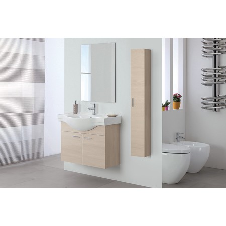 2 - Composizione bagno Stella 80cm in nobilitato melaminico larice