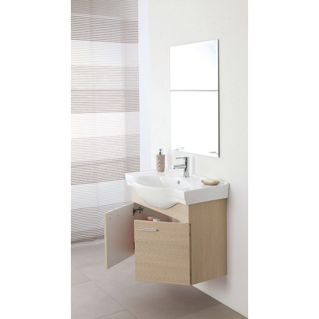 2 - Composizione bagno Stella 80cm in nobilitato melaminico larice