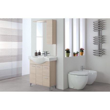 2 - Composizione bagno Stella 80cm in nobilitato melaminico larice