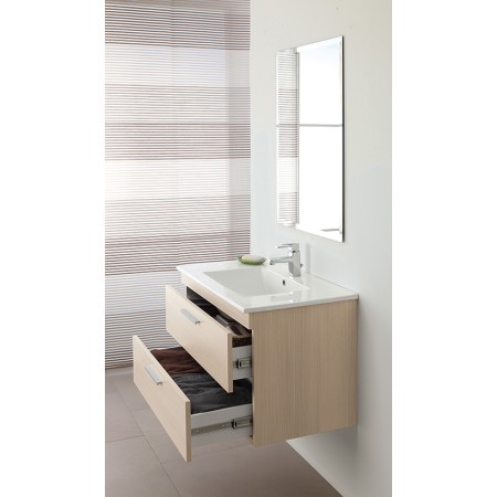 2 - Composizione bagno Stella 80cm in nobilitato melaminico larice