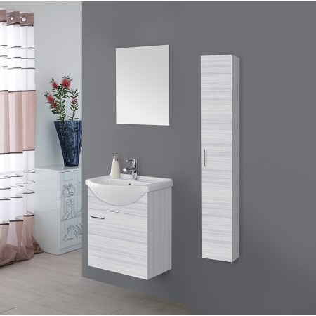 2 - Composizione bagno Stella 55cm in nobilitato melaminico grigio