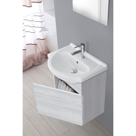 2 - Composizione bagno Stella 55cm in nobilitato melaminico grigio