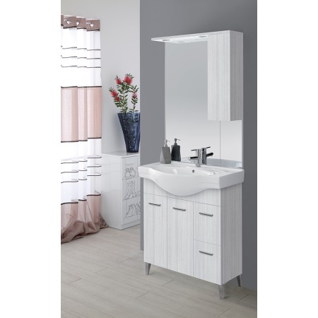 1 - Composizione bagno Stella 80cm in nobilitato melaminico grigio