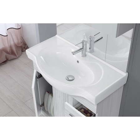 1 - Composizione bagno Stella 80cm in nobilitato melaminico grigio