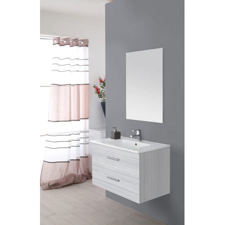 1 - Composizione bagno Stella 80cm in nobilitato melaminico grigio