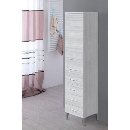 2 - Colonna bagno Stella L35xH155 in nobilitato melaminico grigio