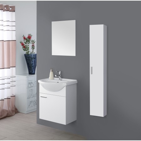 2 - Composizione bagno Stella 55cm in nobilitato melaminico bianco