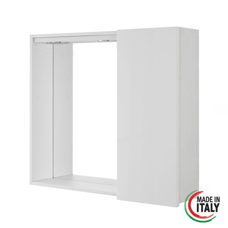 2 - Specchiera bagno unanta Stella L68xH61cm in nobilitato e pvc bianco lucido