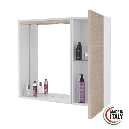 2 - Specchiera bagno unanta Stella L68xH61cm in nobilitato e pvc larice