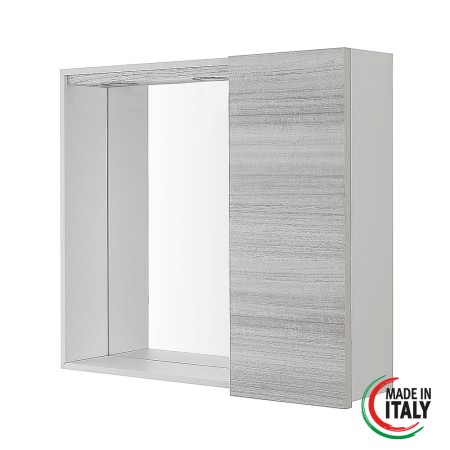 2 - Specchiera bagno unanta Stella L68xH61cm in nobilitato e pvc grigio