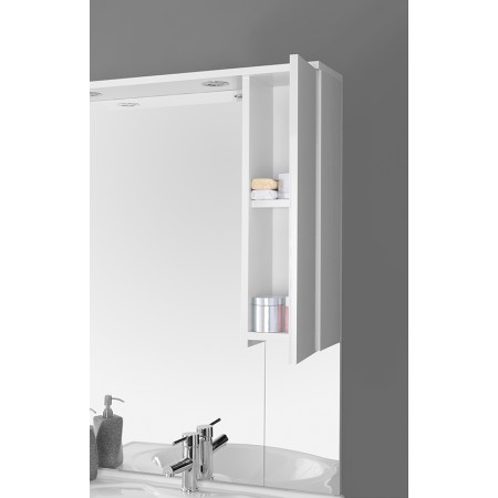 2 - Composizione bagno Stella 80cm in nobilitato melaminico bianco laccato