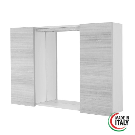 2 - Specchiera bagno due ante Stella L91xH61cm in nobilitato e pvc grigio