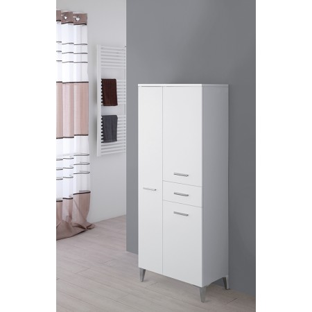 2 - Colonna bagno Stella L60xH155 in nobilitato melaminico bianco lucido