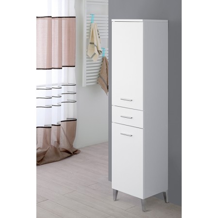 2 - Colonna bagno Stella L35xH155 in nobilitato melaminico bianco lucido