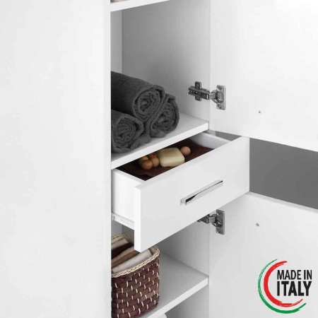 2 - Colonna bagno Stella L35xH155 in nobilitato melaminico bianco lucido