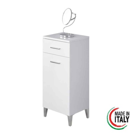 2 - Base colonna Stella 35cm in nobilitato melaminico bianco lucido