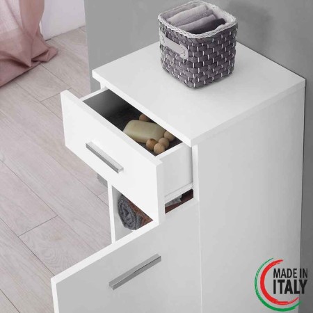 2 - Base colonna Stella 35cm in nobilitato melaminico bianco lucido