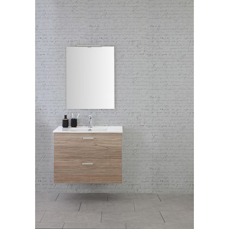 2 - Composizione bagno Greta 80cm in nobilitato melaminico rovere di tropea