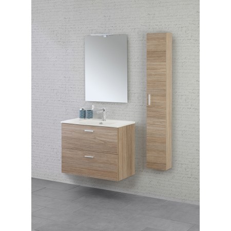 2 - Composizione bagno Greta 80cm in nobilitato melaminico rovere di tropea