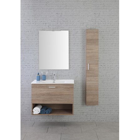 2 - Composizione bagno Greta 80cm in nobilitato melaminico rovere di tropea