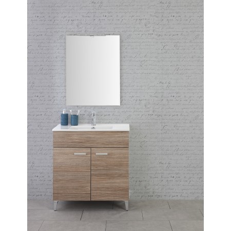 2 - Composizione bagno da terra Greta 80cm in nobilitato melaminico rovere di tropea