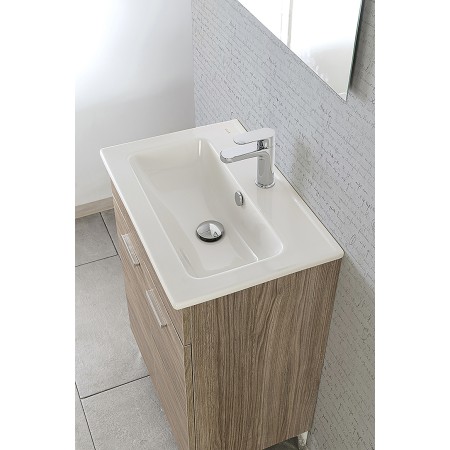 2 - Composizione bagno da terra Greta 60cm in nobilitato melaminico rovere di tropea