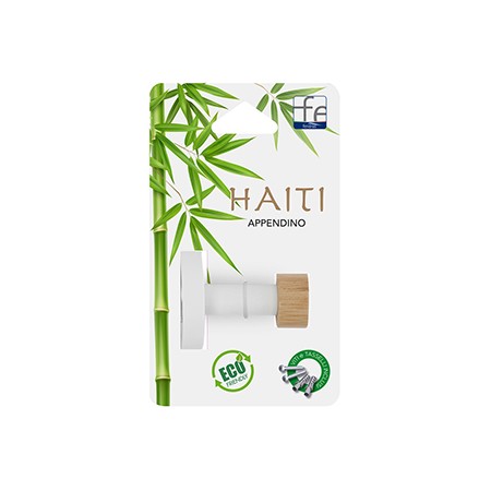 2 - Appendino in acciaio bianco e bambu linea Haiti