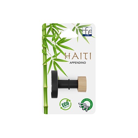 2 - Appendino in acciaio nero e bambu linea Haiti