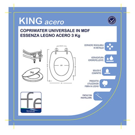 3 - Copriwater universale 18 in legno acero King