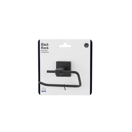 2 - Porta rotolo in acciaio nero linea Black Rock