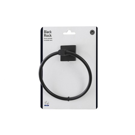 2 - Porta salviette in acciaio nero linea Black Rock