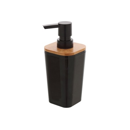 2 - Dispenser sapone in plastica PS e bamboo nero linea Bamboo