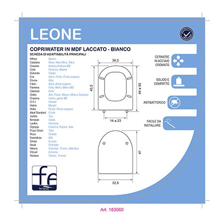 2 - Copriwater in mdf laccato bianco Leone