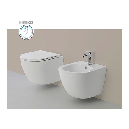 2 - Vaso Linea T-Slim in ceramica sospeso