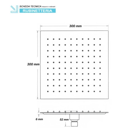 4 - Soffione tondo platinum 30 x 30 cm