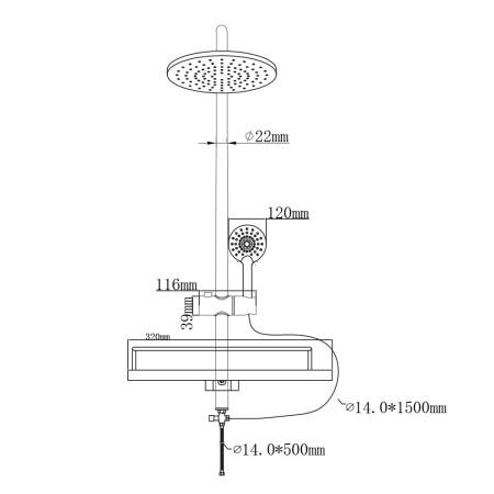 6 - Colonna doccia Platinum H105cm