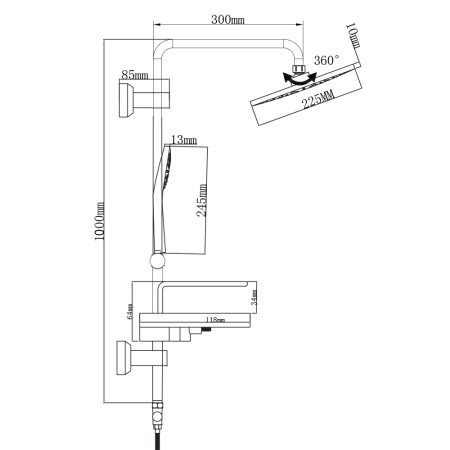 7 - Colonna doccia Platinum H105cm