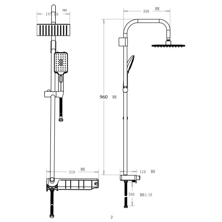 6 - Colonna doccia Platinum  H105cm