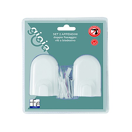 3 - Set 2 appendini in abs bianco linea Gioia