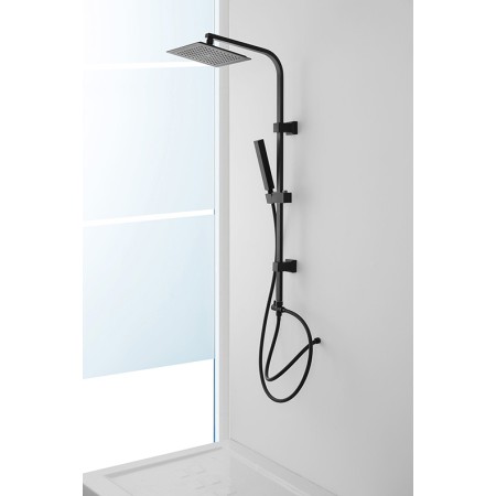 2 - Colonna doccia in acciaio nero opaco Platinum H100cm