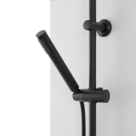 6 - Colonna doccia in acciaio nero opaco Platinum H105cm