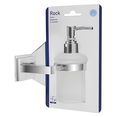 2 - Porta dispenser cromall e vetro satinato linea Rock