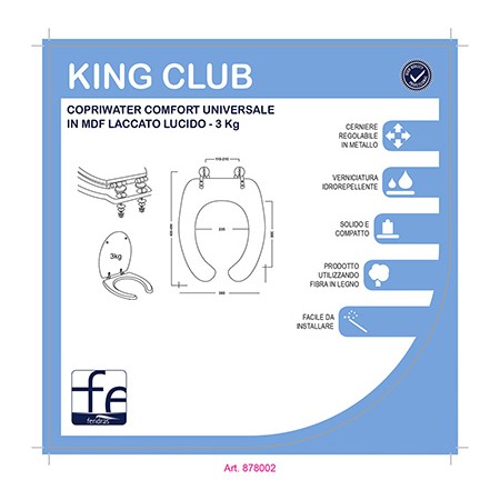 2 - Copriwater comfort universale in mdf laccato lucido King Club