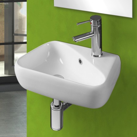 2 - Lavabo in ceramica sospeso L45cm