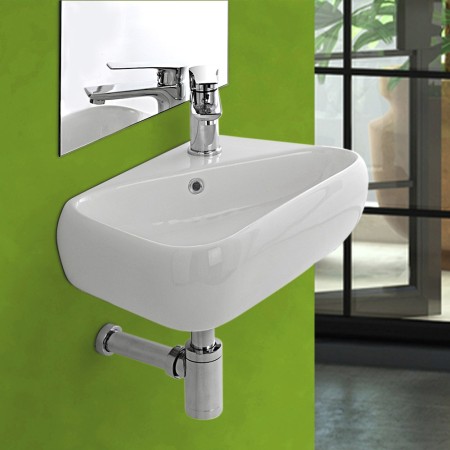 2 - Lavabo in ceramica sospeso L45cm