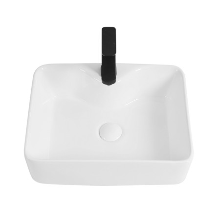 2 - Lavabo in ceramica da appoggio e sospeso L48cm